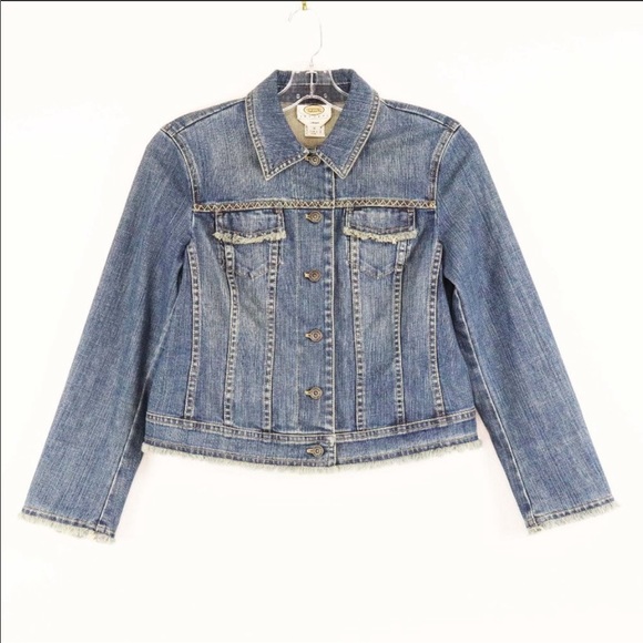 Talbots Raw Edge Jean Jacket - Size 6 - Picture 2 of 4